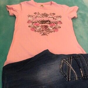 John Deere tractor pink short sleeve shirt medium